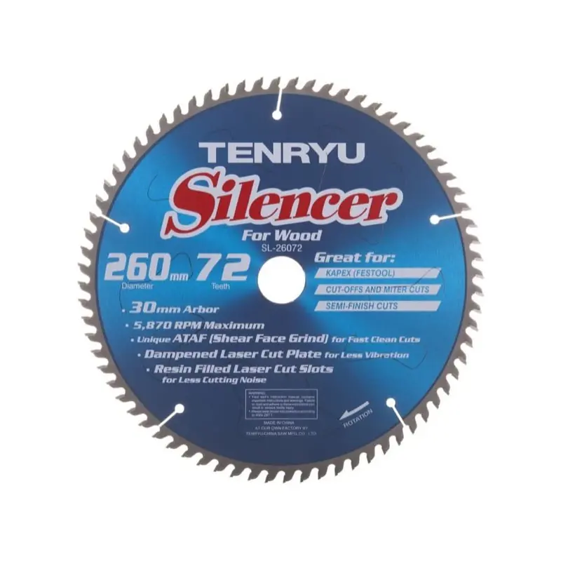 Tenryu SL-26072 260 mm Quiet-Cut Miter Saw Blade