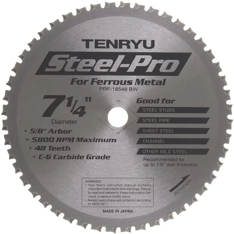 Tenryu Steel-Pro 7-1/4″ Premium Carbide Saw Blade (PRF-18548BW)