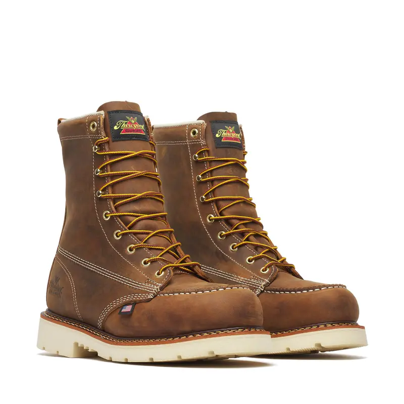Thorogood 8″ Crazy Horse Leather Steel-Toe Moc Toe Work Boot – Made in USA