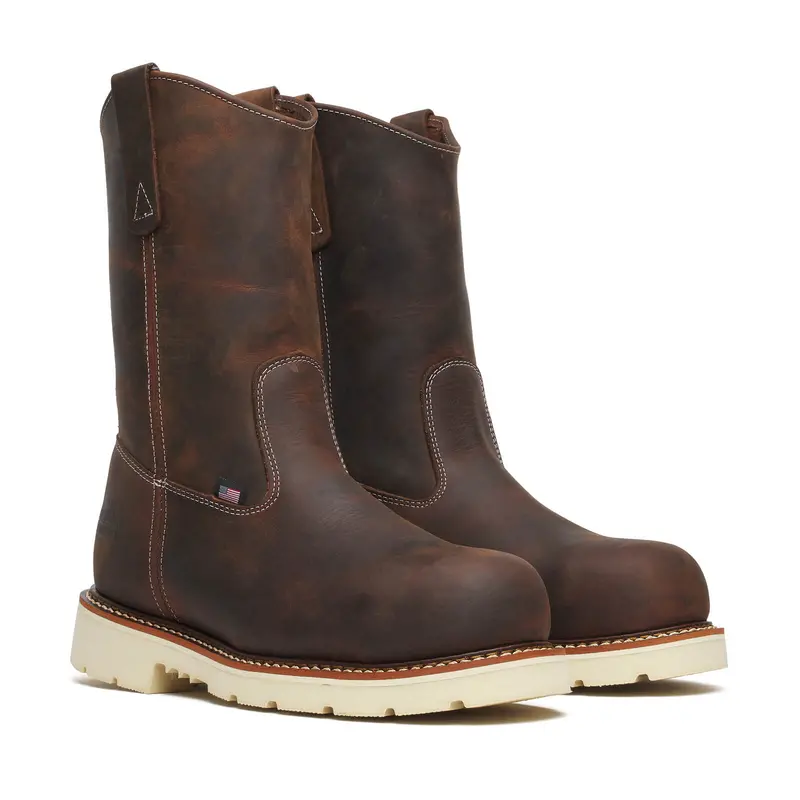 Thorogood Crazy Horse Leather Steel-Toe Pull-On Work Boot – Made in USA