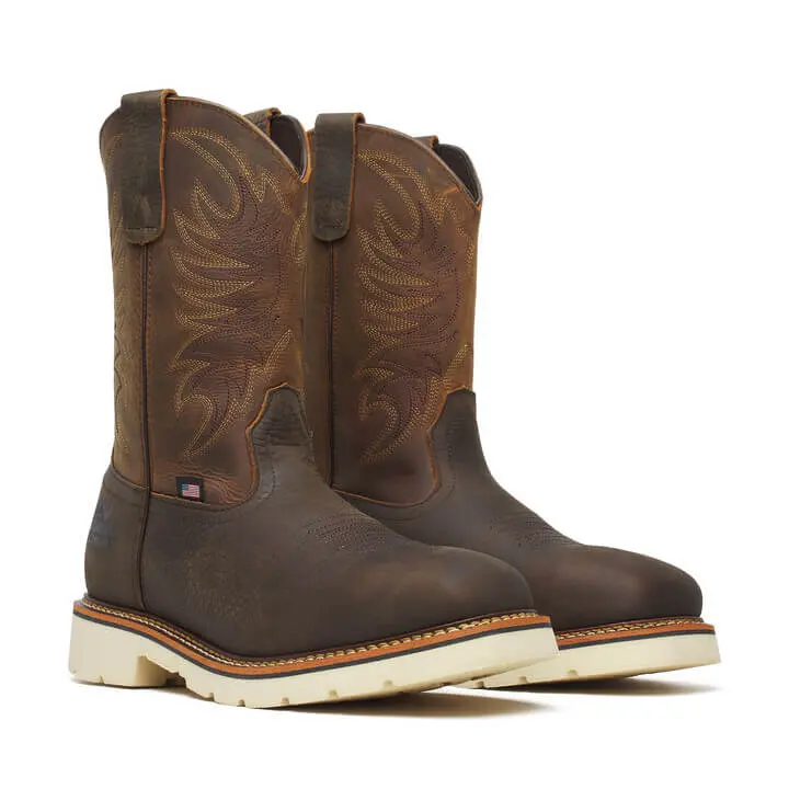 Thorogood Square-Toe Brown Leather Composite-Toe Western Work Boot