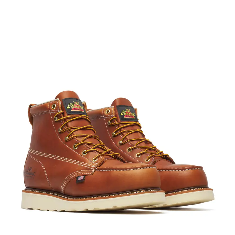 Thorogood Tobacco Leather Steel-Toe Moc Toe Work Boot – Made in USA