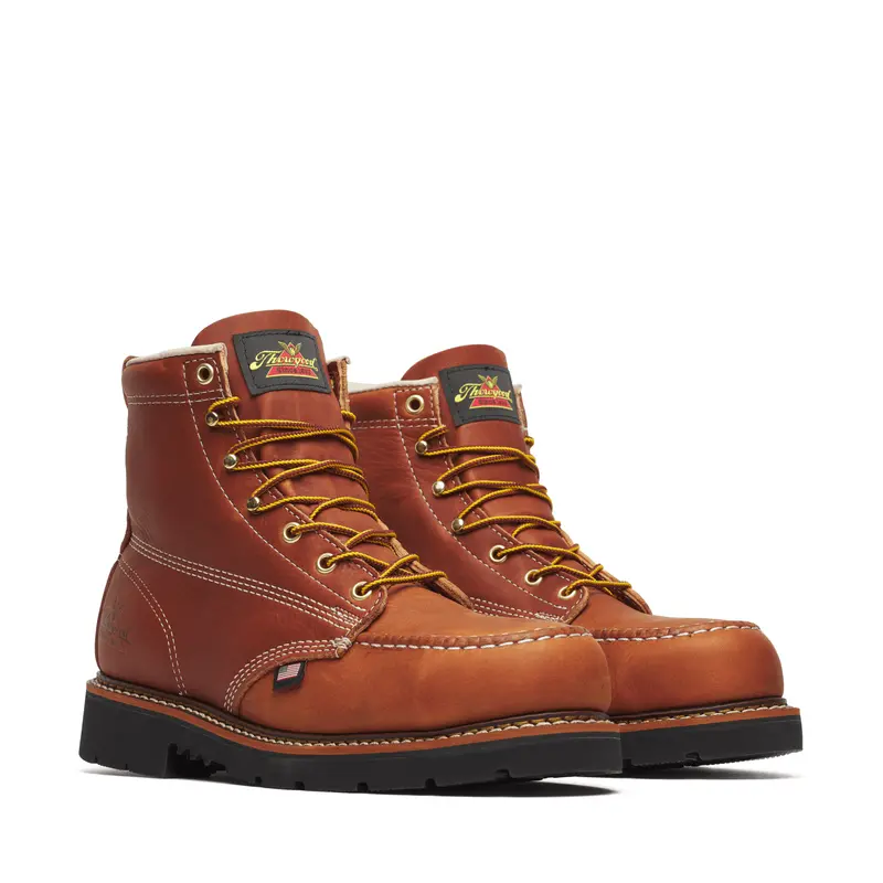 Thorogood Tobacco Leather Steel-Toe Moc Toe Work Boot – USA-Made