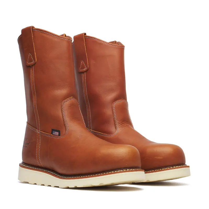 Thorogood Tobacco Leather Steel-Toe Pull-On Work Boot – Made in USA