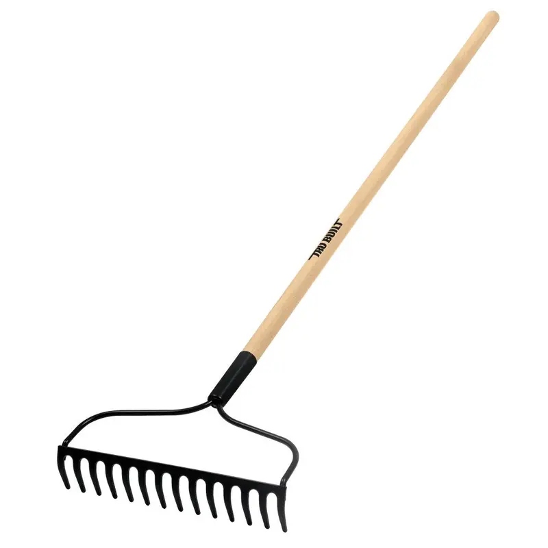 Truper 14-Tooth Welded Bow Rake – 48-Inch Steel Head, Traditional Wood Handle
