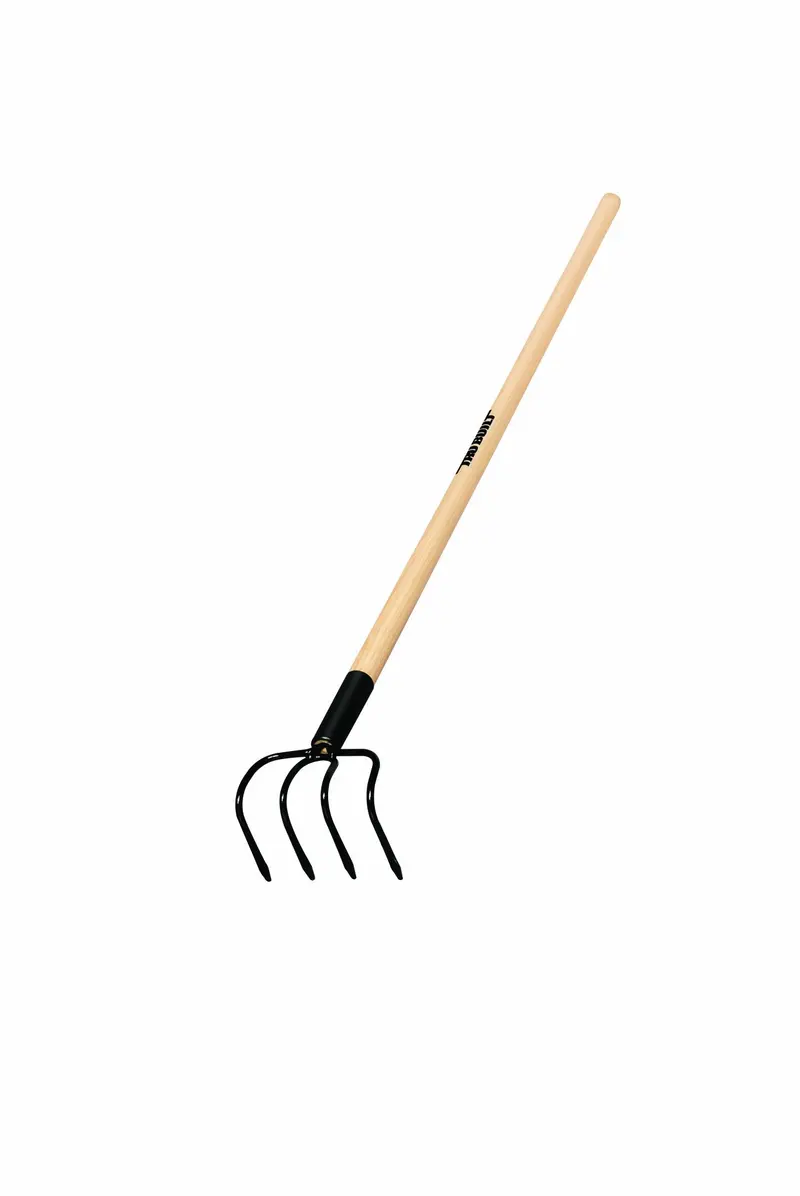 Truper 30029 Forged 4-Tine Cultivator – 5″ Wide Head, 48″ Solid Wood Handle
