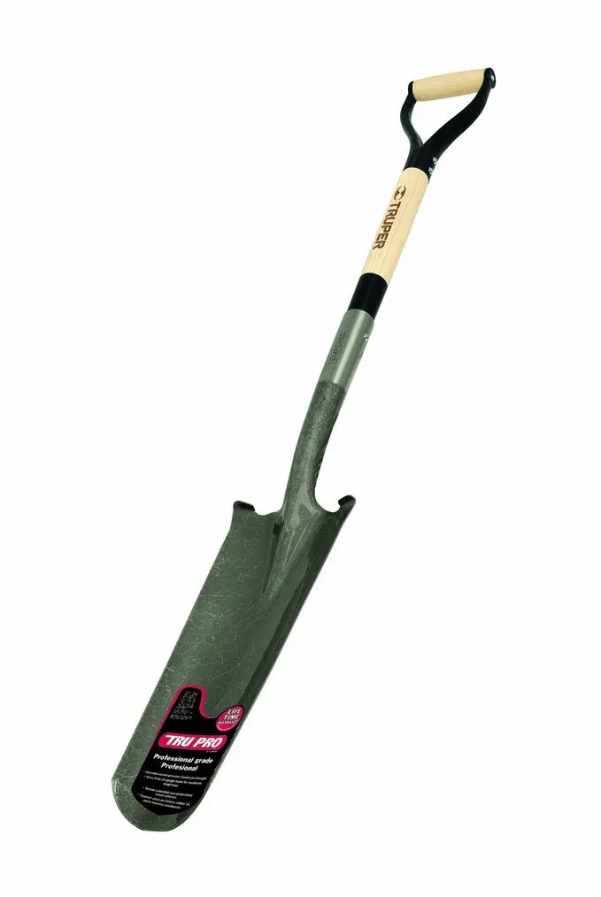 Truper 31253 Tru-Pro Drain Spade – 16-Inch Blade with Ergonomic D-Handle