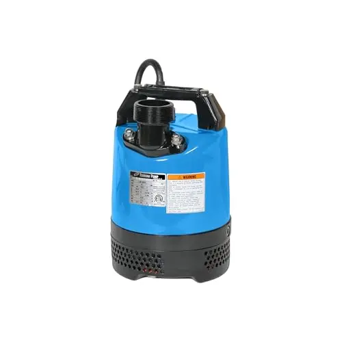 Tsurumi LB-480 Submersible Dewatering Pump – 2/3 HP, 115V, 2″ Discharge, Slim Design, 63 GPM for Construction Sites