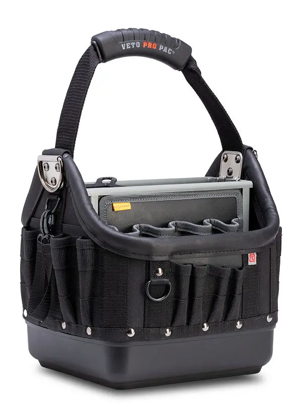 Veto Pro Pac TECH OT-MD Blackout Open-Top Tool Bag – Low-Profile Work Gear