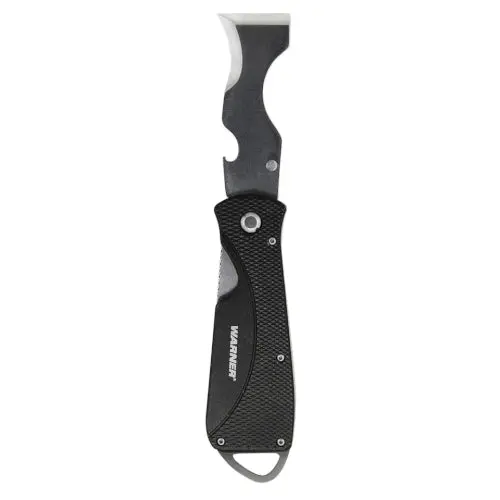Warner 12-in-1 Folding Multi-Tool – Black Anodized Utility Knife