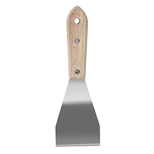 Warner 3-Inch Stainless Steel Burn-Off Scraper – Bent Profile, 4-1/2-Inch Wood Handle