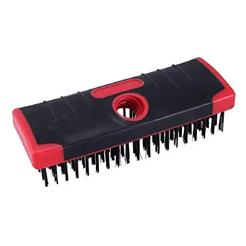Warner Tool 3410487 Wire Scrub Brush with Integrated Scraper – Soft-Grip Handle, 8″