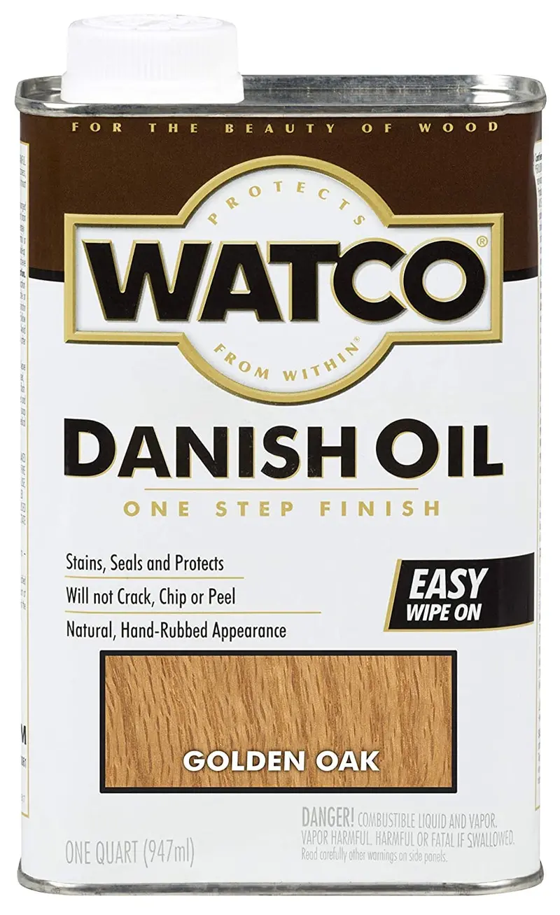 Watco Danish Oil Wood Finish – Golden Oak, Quart (32 fl oz)