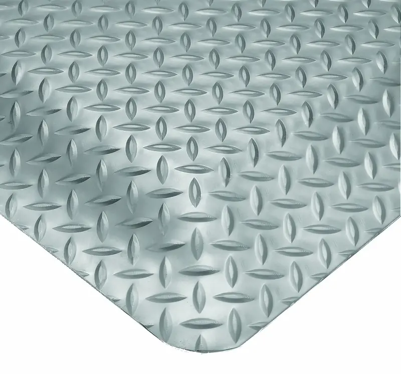 Wearwell Diamond-Plate UltraSoft Anti-Fatigue Mat – 3′ x 20′, Gray, 15/16″ Thick