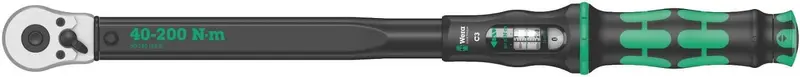 Wera 5075622001 Click-Torque C 3 Torque Wrench – 1/2 Inch Drive, 40–200 Nm, Reversible Ratchet