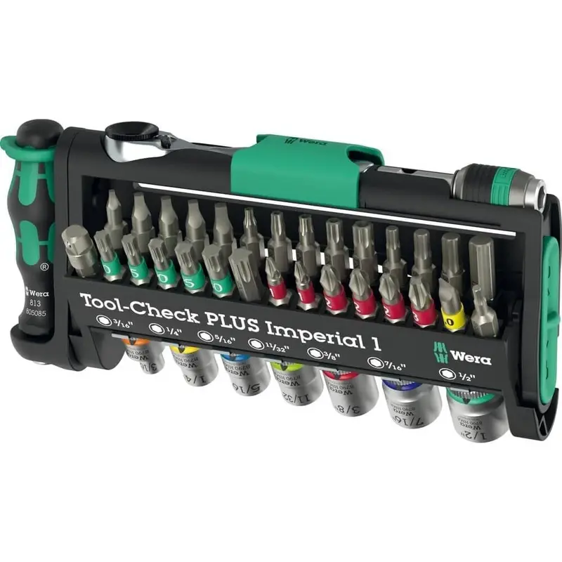Wera Tool-Check Plus Imperial 1 Set – 39-Piece Chrome-Vanadium Tool Kit with SAE Measurements
