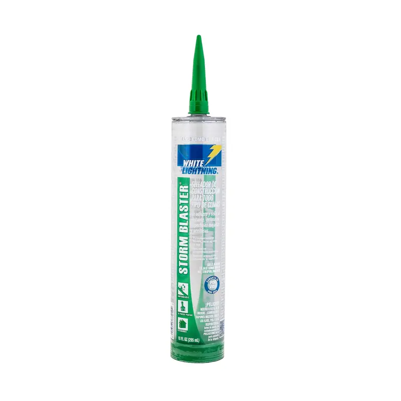 White Lightning Storm Blaster Exterior Paintable Latex Caulk – Clear, 10 oz