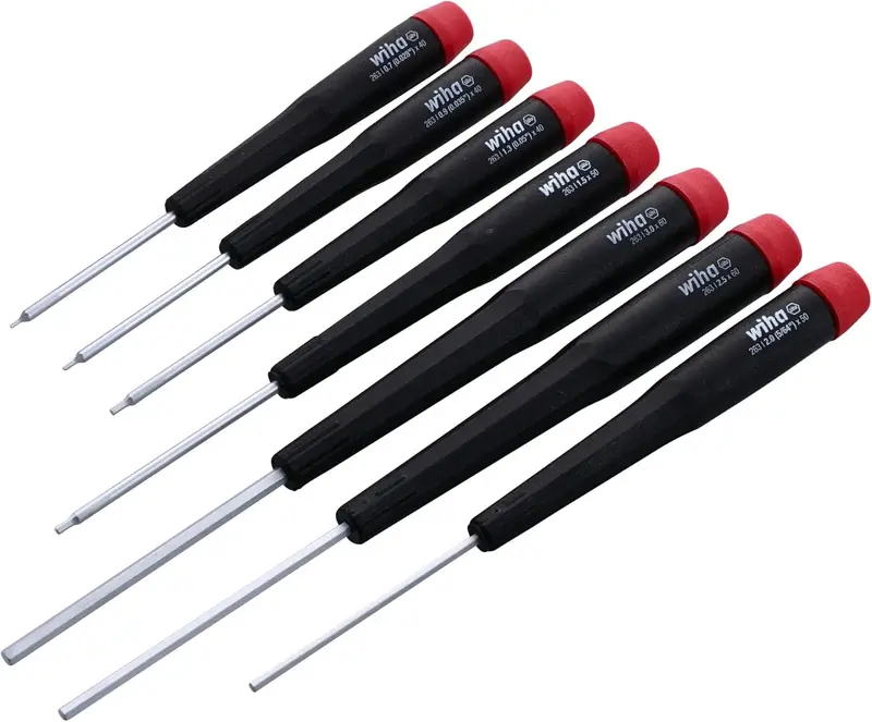 Wiha 7-Piece Metric Hex Screwdriver Set – Precision Handles, 0.7–3.0mm