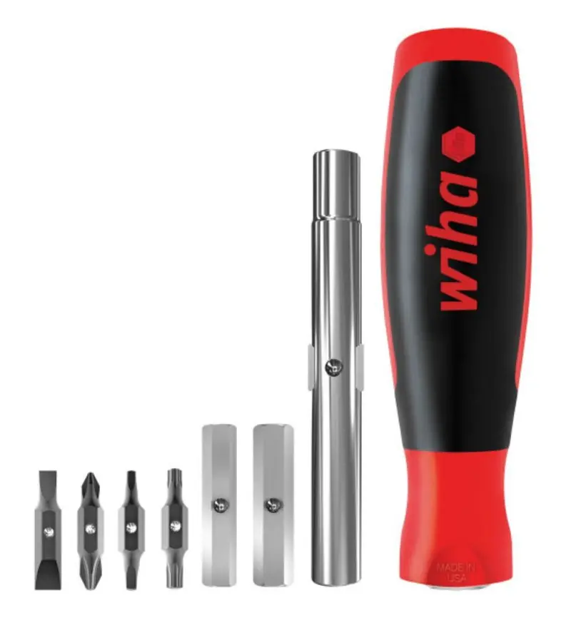 Wiha 77891 SoftFinish 11-in-1 Multi-Bit Screwdriver – Compact All-in-One Precision Hand Tool
