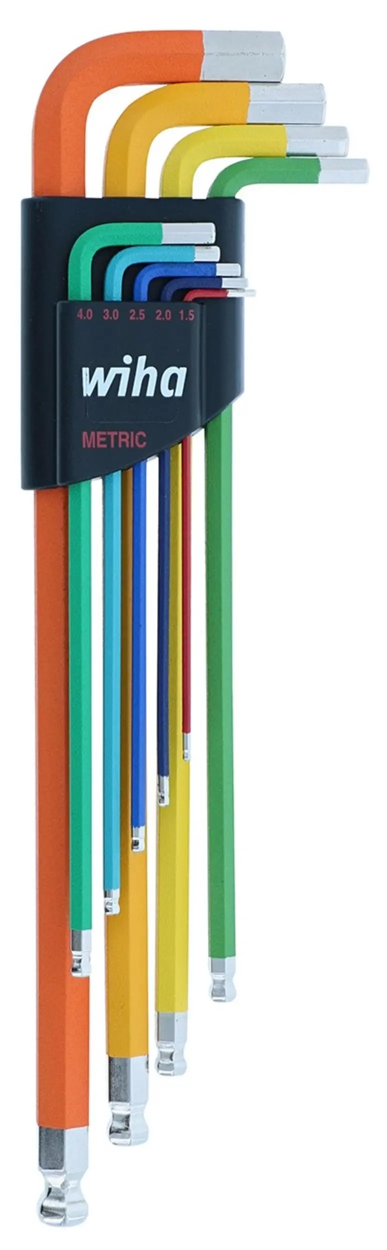 Wiha 9-Piece Metric Ball-End Hex Key Set with Color-Coded Handles – Model 66980