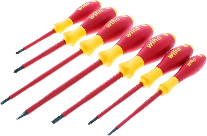 Wiha Insulated SoftFinish Screwdriver Set – 7-Piece Safety-Rated Kit