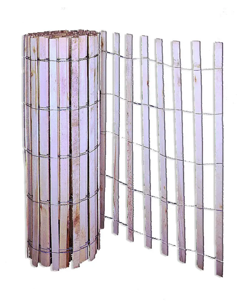 Wood Snow Fence Roll – 4 Feet High x 50 Feet Long, Natural Interwoven Lattice Design