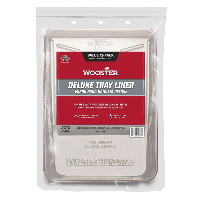 Wooster BR496-11 Deluxe Tray Liners – 11-Inch Size, Pack of 12 Disposable Liners