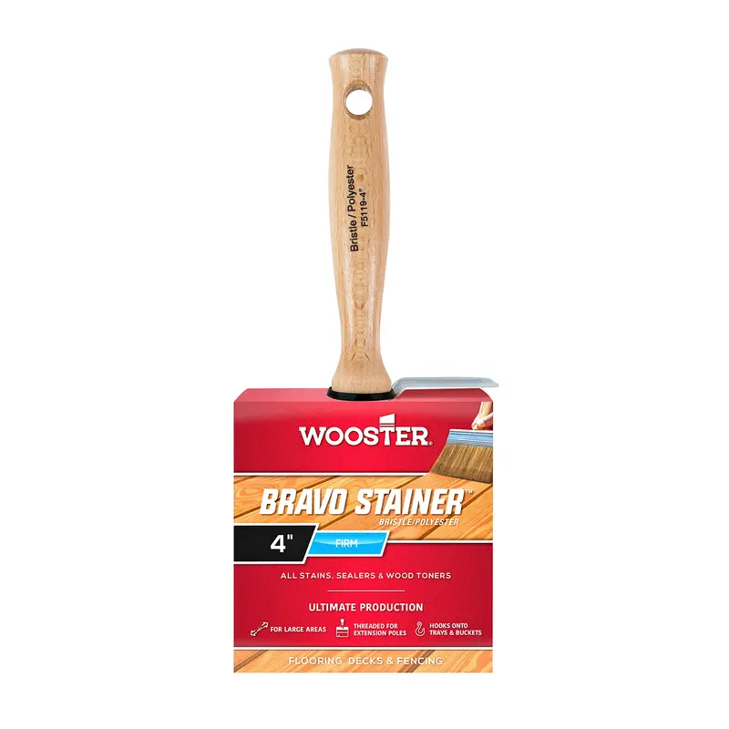 Wooster F5119-4 Bravo Stain Brush – 4″, Bristle/Polyester Blend