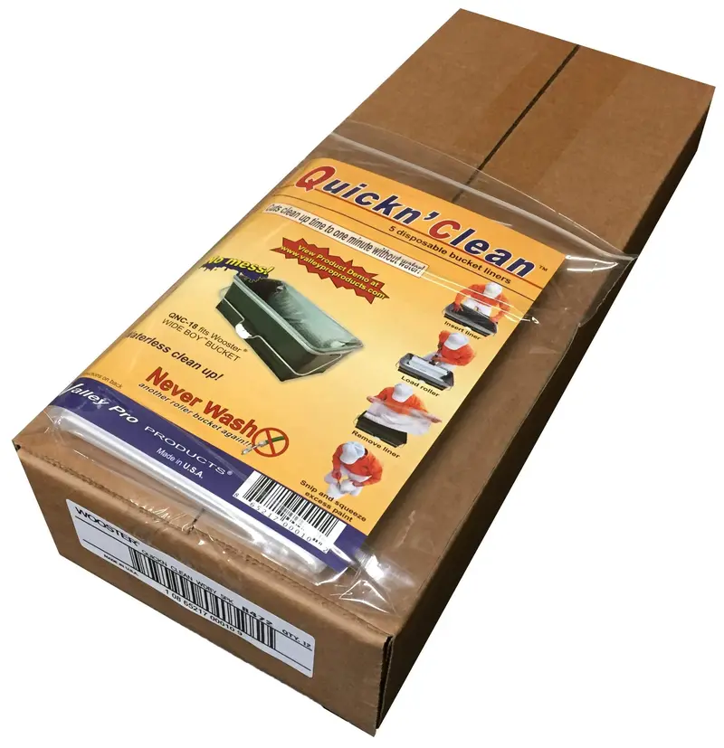 Wooster R472 Quick-N-Clean WideBoy Bucket Liners – Pack of 5, 12 Boxes per Case