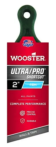 Wooster Ultra/Pro Firm Shortcut Angle Sash Brush – Stiff Bristles for Precision Edging