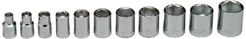 Wright Tool 3/8-Inch Drive 11-Piece Standard Socket Set – 6-Point, 1/4 to 7/8 Inch