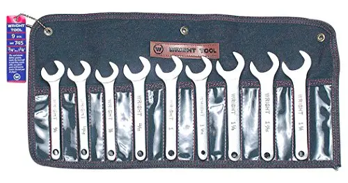 Wright Tool 745 Service Wrench Set – 9-Piece, 3/4″ to 1-1/4″, Silver-Finished Chrome Alloy