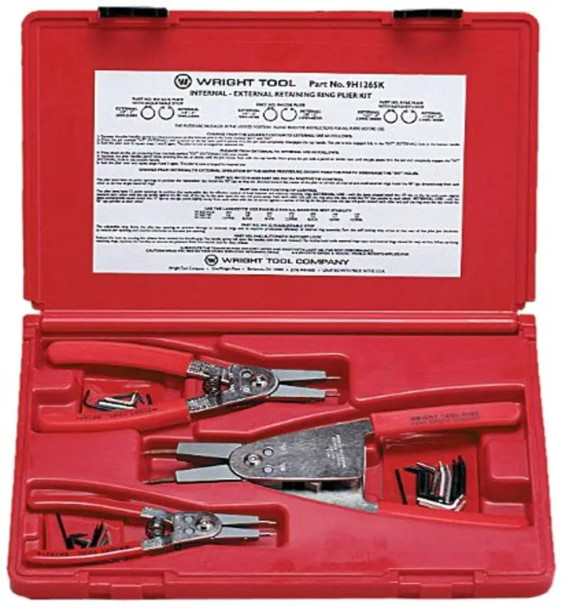 Wright Tool 9H1265K 3-Piece Snap Ring Plier Set – Silver Finish