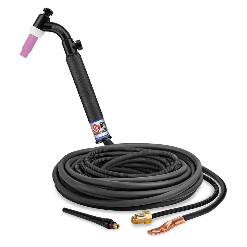 Ck Worldwide Ck26V-25-2Sf Rigid-Head Air-Cooled Tig Torch – 200A, 25 Ft Superflex Cables 1