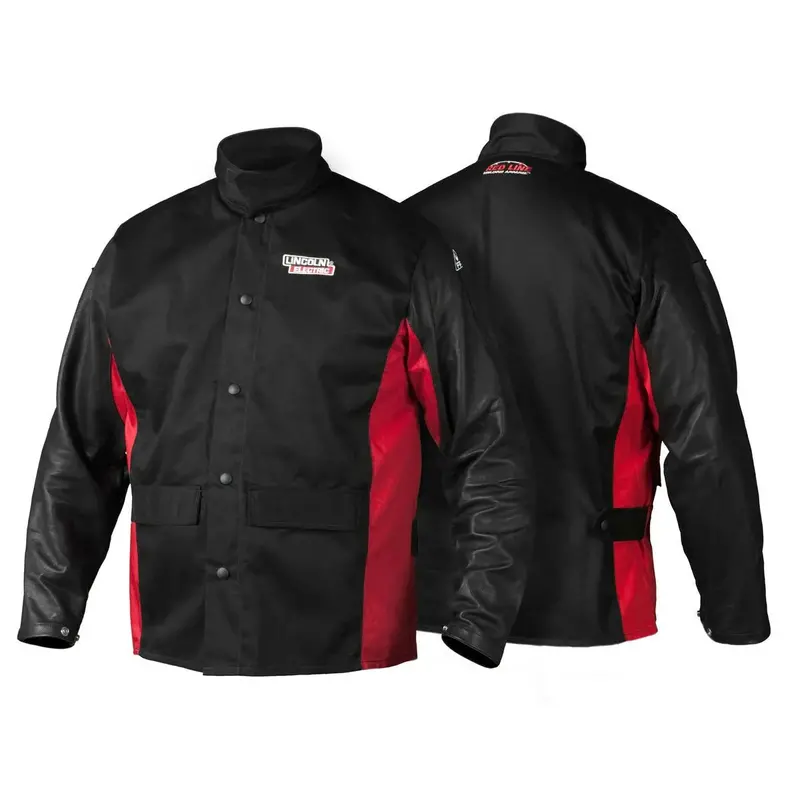 Lincoln Shadow Grain Leather-Sleeved Welding Jacket 1